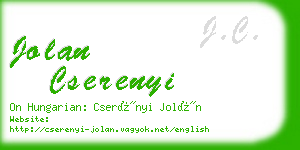 jolan cserenyi business card